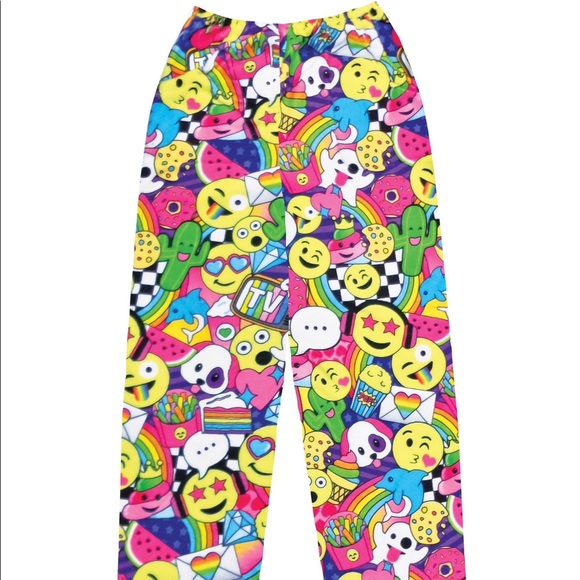 iscream Bottoms Iscream Soft Fleece Plush Pants Emoji Besties